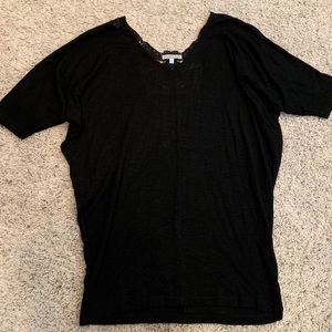 Black Crochet V-back Top